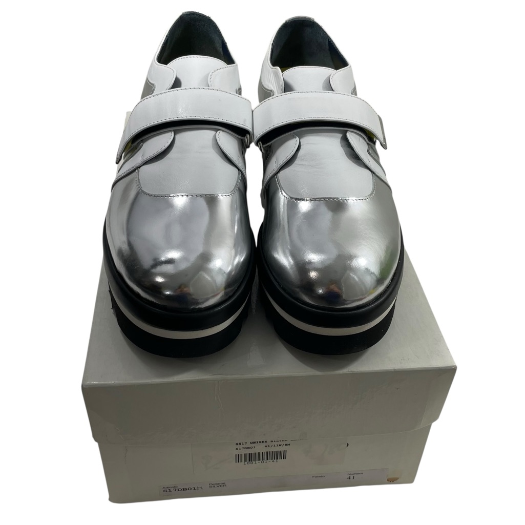 Nib Iri Nyc Daan Silver Leather Loafer Size Eu 41 Women’s 11 Platform Shoes — image 2 of 8